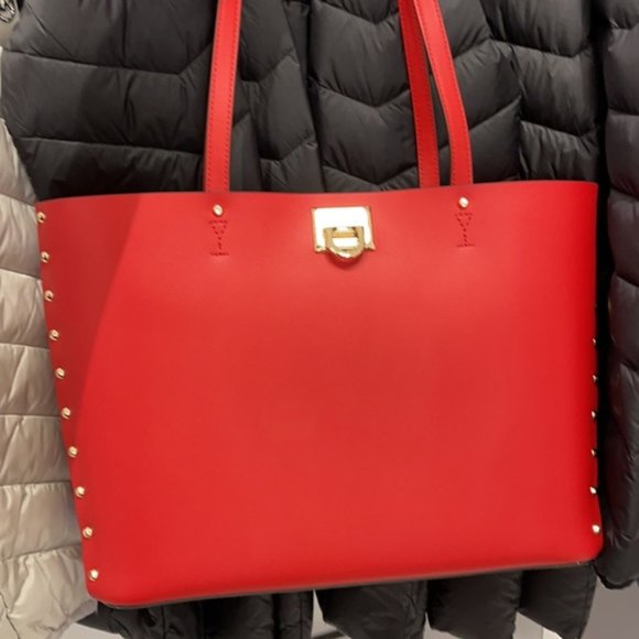 Michael Kors Manhattan Large Tote Leather Color Flame - Picture 14 of 16